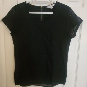 Market & Spruce M black lace top